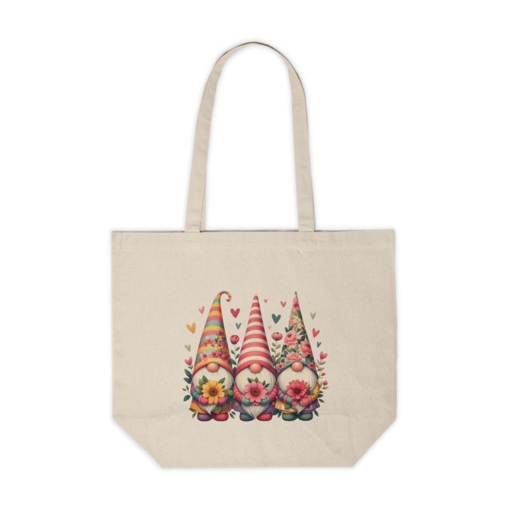 Spring Garden Gnome Custom Canvas Tote Bag
